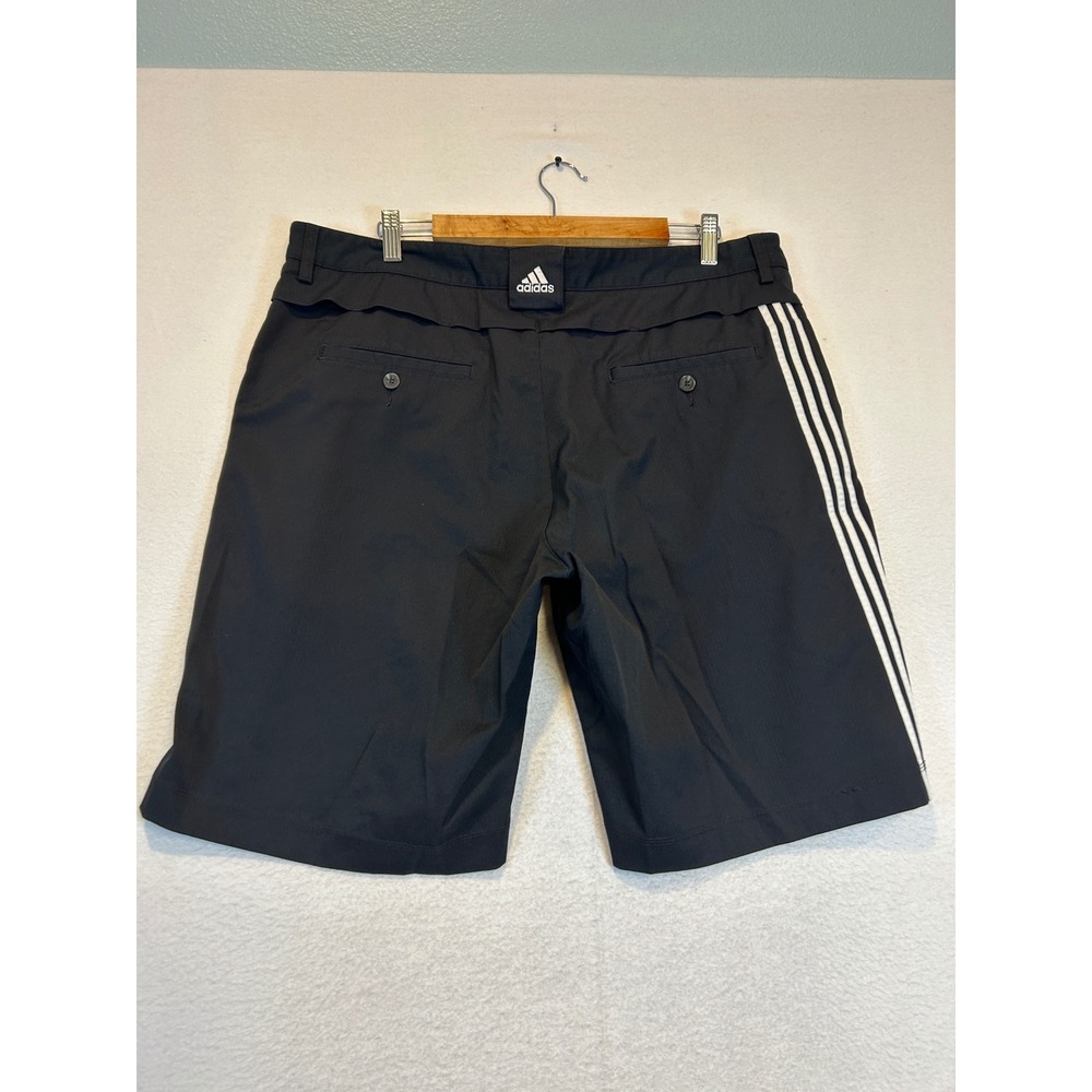Adidas Climacool Mens Golf Shorts Black 3 Stripe Flat Front Size 38